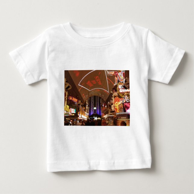 Camiseta Para Bebê A experiência da rua de Fremont - Las Vegas (Frente)