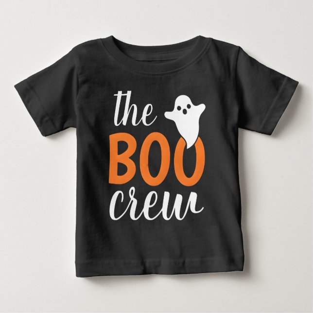 Camiseta Para Bebê A Família Boo Crew Orange Halloween Combina (Frente)