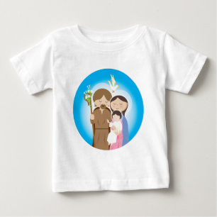 Camiseta Para Bebê A família santamente