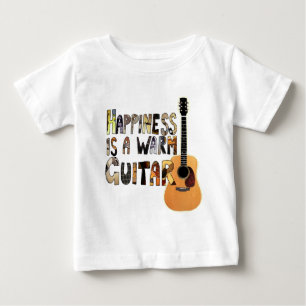 Camiseta Para Bebê A felicidade é uma guitarra morna