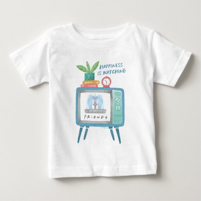 Camiseta Para Bebê A felicidade está assistindo aos AMIGOS™ (Frente)
