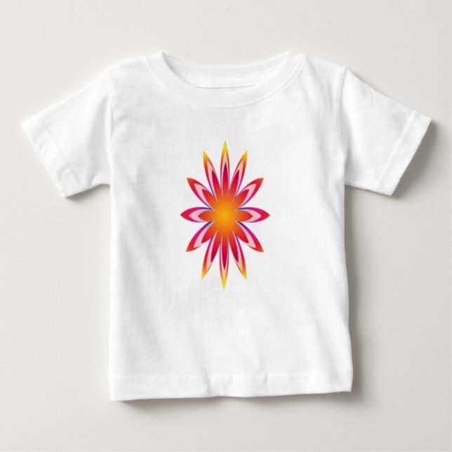 Camiseta Para Bebê A Flor Brilhante - (Frente)