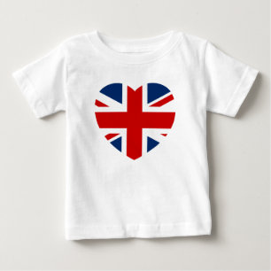 Camiseta Para Bebê A forma do coração da bandeira de Union Jack