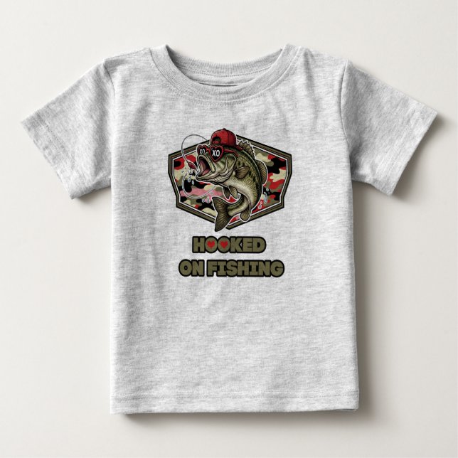 Camiseta Para Bebê A fun and bold illustration of a cool bass  (Frente)