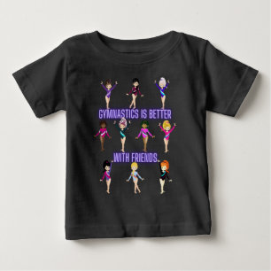 Camiseta Para Bebê A ginástica É Melhor Com Amigos