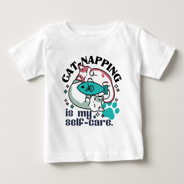 Camiseta Para Bebê A Guarda-Gato É A Minha Autoassistência: Gatos Com (Frente)