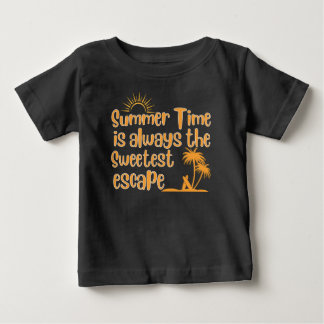 Camiseta Para Bebê A Hora de Verão é sempre a melhor fuga