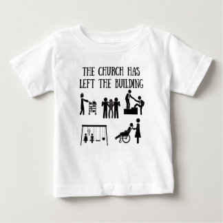 Camiseta Para Bebê A igreja saiu da construção