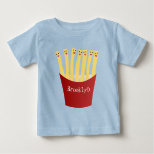 Camiseta Para Bebê A ilustração de desenho animado de comida rápida d