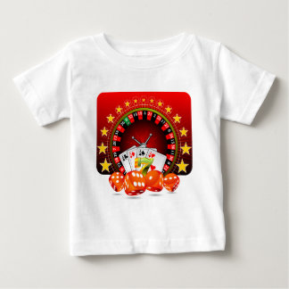 Camiseta Para Bebê A ilustração do casino com roda de roleta e corta