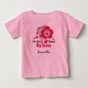 Camiseta Para Bebê A irmã mais velha a mais bonito da boneca de pano