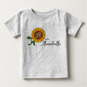 Camiseta Para Bebê A is for Annabelle Sunflower T Shirt