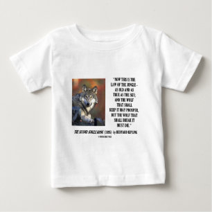 Camiseta Para Bebê A lei de Rudyard Kipling da selva progride