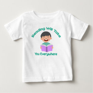 Camiseta Para Bebê A Leitura Levará Você A Todos Os Lugares