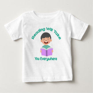 Camiseta Para Bebê A Leitura Levará Você A Todos Os Lugares