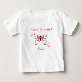 Camiseta Para Bebê A Little Butterfly Baby Shower Pink Baby Girl 