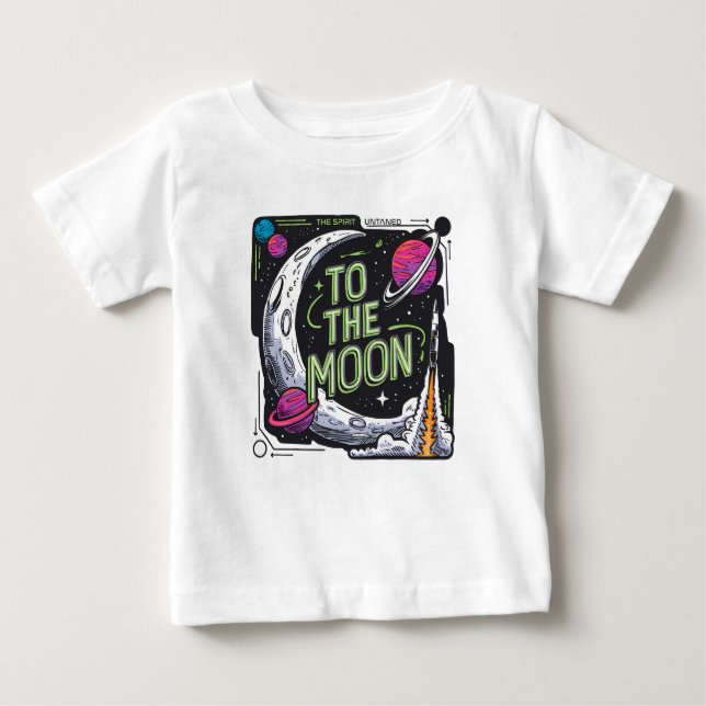 Camiseta Para Bebê À Lua! $GME $AMC $NOKshirt (Frente)