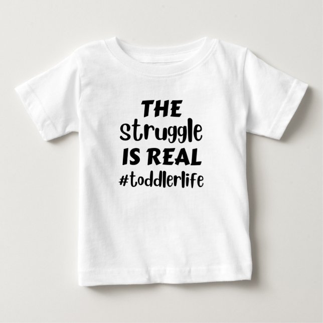 Camiseta Para Bebê a luta é a vida infantil real (Frente)