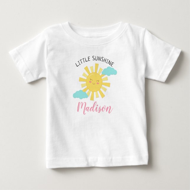 Camiseta Para Bebê A luz do sol pequena feliz bonito personaliza (Frente)