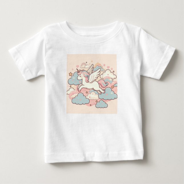Camiseta Para Bebê A Magia dos Unicórnios (Frente)