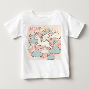 Camiseta Para Bebê A Mágica de Unicórnios (Personalizar com Nome)