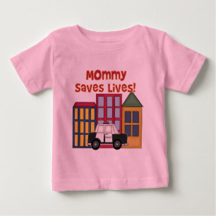 Camiseta Para Bebê A mamãe da polícia salvar t-shirt e presentes da