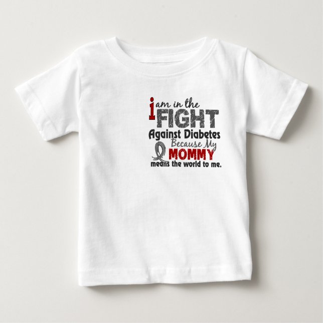 Camiseta Para Bebê A mamãe significa-me o mundo diabetes (Frente)