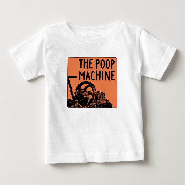 Camiseta Para Bebê A Máquina de Poop com Ursos (Frente)