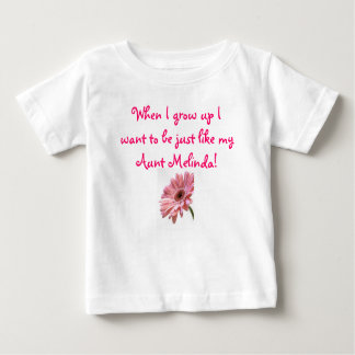 Camiseta Para Bebê a margarida cor-de-rosa, quando eu me cresço acima