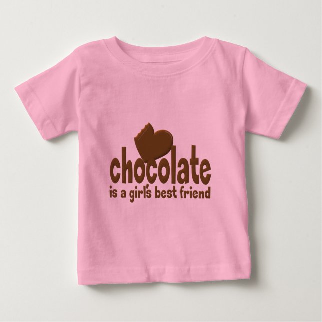 Camiseta Para Bebê A melhor amiga da moça de chocolate (Frente)