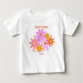 Camiseta Para Bebê A Melhor Mãe Nunca Bebê Floral