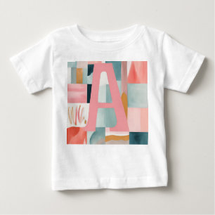Camiseta Para Bebê A na arte rosa AI