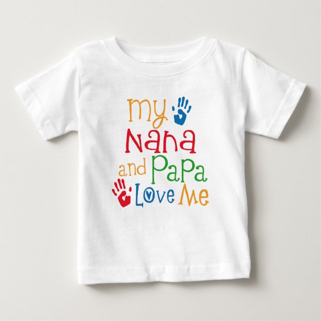 Camiseta Para Bebê A Nana e o Papai Amam-me, Baby Boy (Frente)