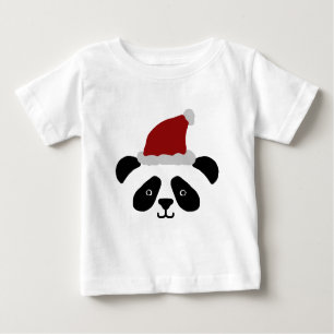 Camiseta Para Bebê A panda do papai noel caçoa o Tshirt