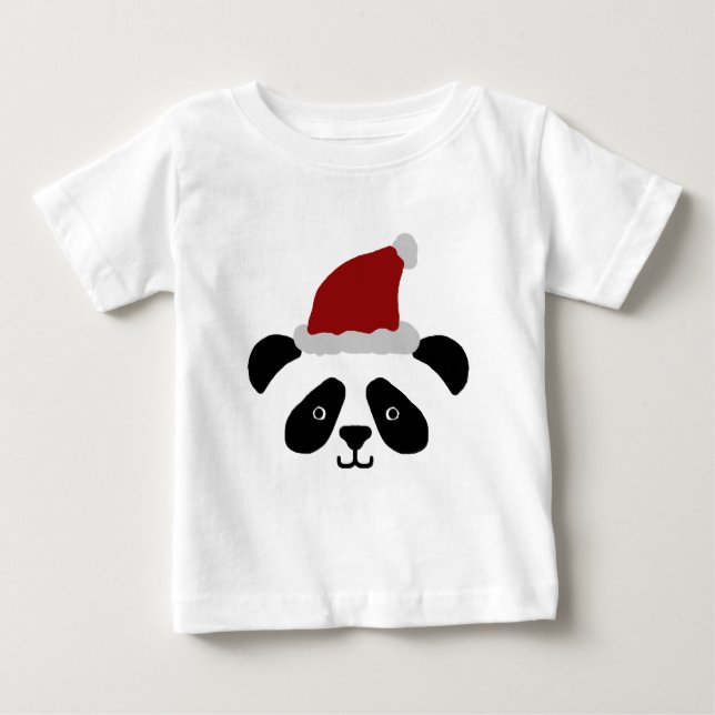 Camiseta Para Bebê A panda do papai noel caçoa o Tshirt (Frente)