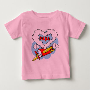 Camiseta Para Bebê A papá do amor caçoa o avião