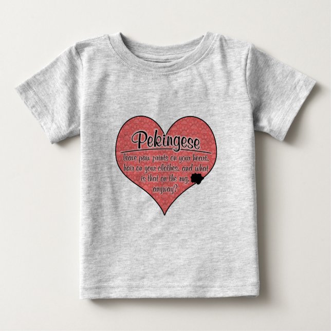 Camiseta Para Bebê A pata de Pekingese imprime o humor do cão (Frente)
