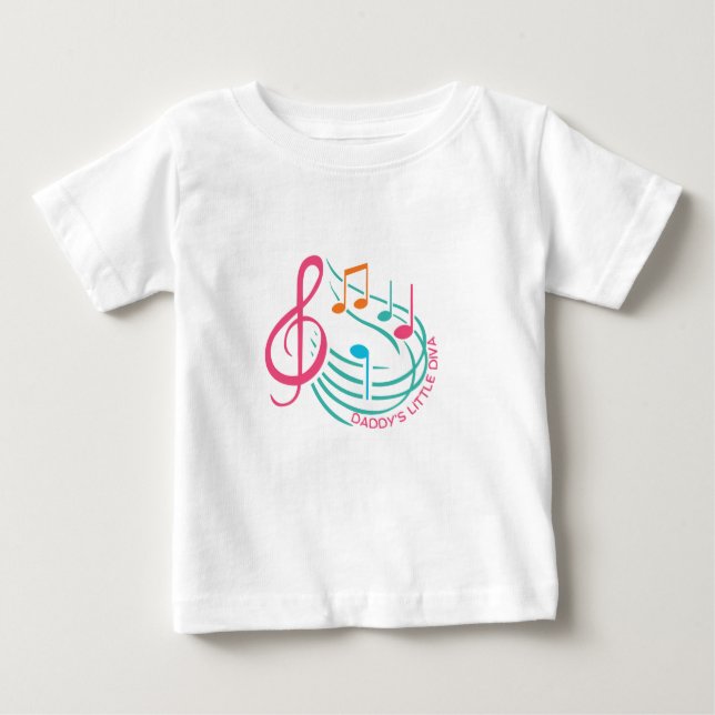 Camiseta Para Bebê A pequena diva do papai (Frente)