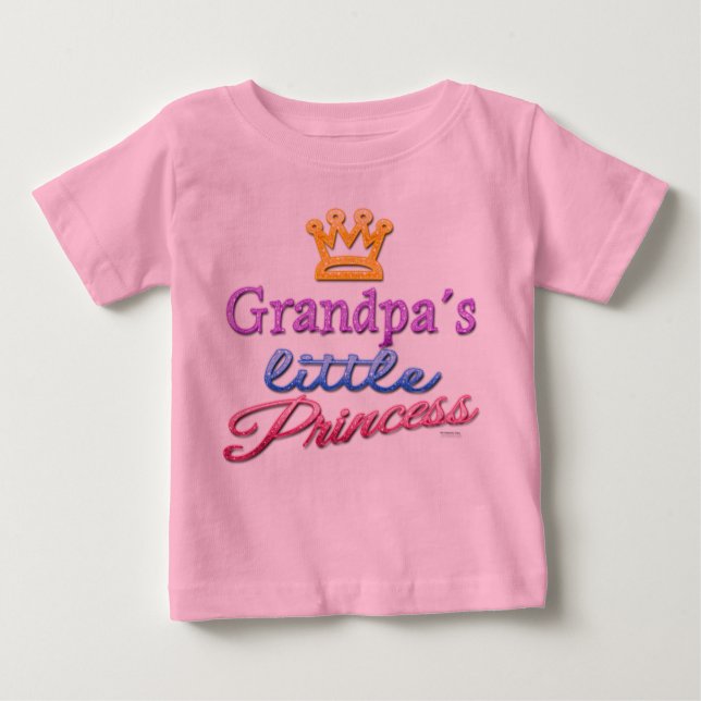 Camiseta Para Bebê A Pequena Princesa Bebê Toddler do Vovô (Frente)