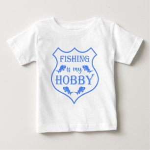 Camiseta Para Bebê A pesca é a minha citação do escudo hobby na crist