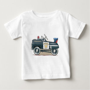 Camiseta Para Bebê A polícia Pedal t-shirt do bebê do carro