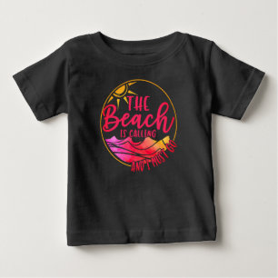 Camiseta Para Bebê A praia está chamando e eu devo ir-76767