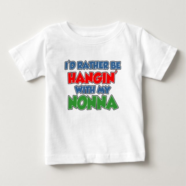 Camiseta Para Bebê A preferencialmente esteja pendurando com Nonna (Frente)