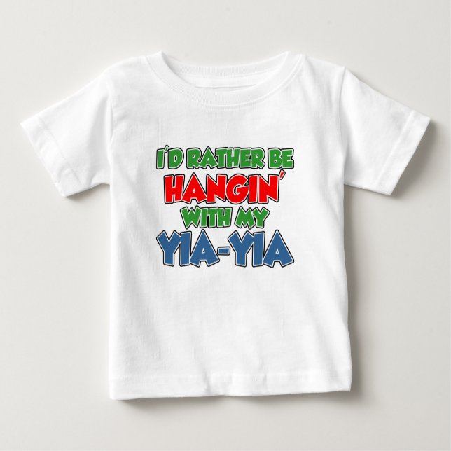Camiseta Para Bebê A preferencialmente seja com Yia-Yia (Frente)