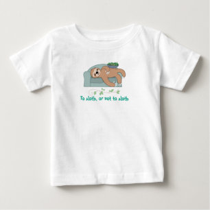 Camiseta Para Bebê À preguiça ou não à preguiça que dorme com fo