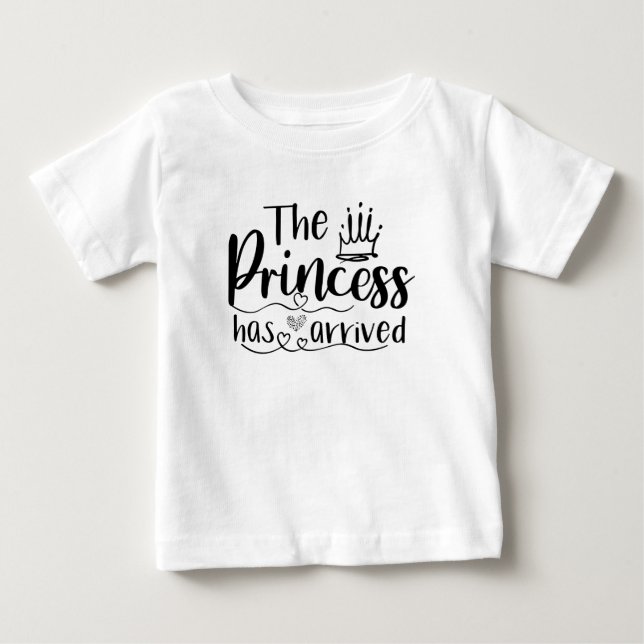 Camiseta Para Bebê A princesa chegou, linda menina (Frente)