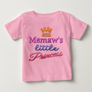 Camiseta Para Bebê A princesa pequena Bebê Criança T-shirt de Memaw