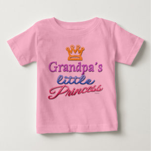 Camiseta Para Bebê A princesa pequena Bebê Criança T-shirt do vovô