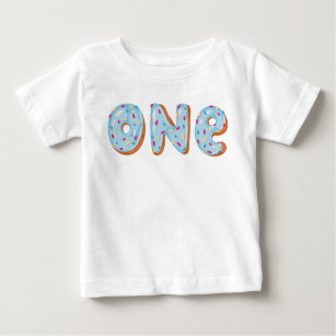 Camiseta Para Bebê A rosquinha cresce acima o primeiro aniversário um