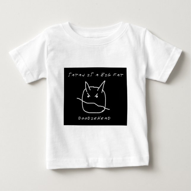 Camiseta Para Bebê A satã É Uma Grande Cabeça De Morte (Frente)